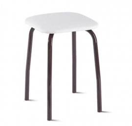 Табурет кухонный 320х320 мм Белый/Металл Коричневый