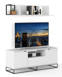 Полка в гостиную Ситй средняя белый / City