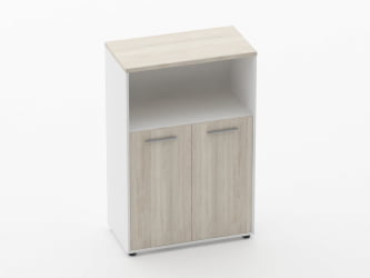 Шкаф 2 широкий закрытый с нишей Дека 10.12.111 Дуб Сантана светлый/Белый / Deka