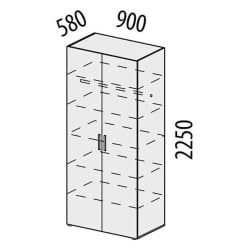 Шкаф для одежды с полками и штангой (лев/прав) Монако 903.43 Дуб Вотан / Белый шпон / Альпийский белый