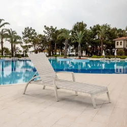 Шезлонг-лежак плетеный А30C-В85 Латте / A30C-W85 Latte