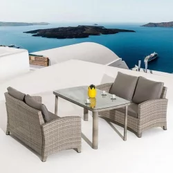 Комплект плетеной мебели Т51А/С58Б-В85 Латте / T51A/S58B-W85 Latte