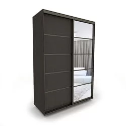 Черный шкаф-купе Акцент-Квадро Д 1000х600  Венге/Бронза