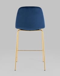 Стул полубарный Валенсия СН велюр Синий золотые ножки / SN