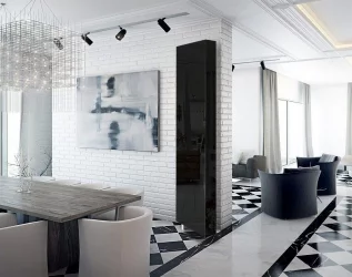 Поворотный шкаф в черном глянцевом стекле Драйв Шелф (левый) Беленый дуб