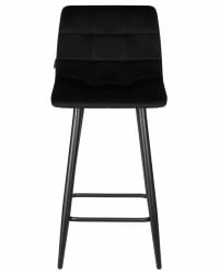 Стул полубарный ДОБРИН ОЛИВИА (черные матовые ножки, черный велюр (108-77)) / DOBRIN OLIVIA