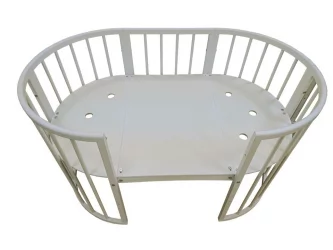 Детская кровать-манеж Меррй Хаппй Мини матовая Белая / Merry Happy Mini