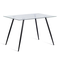 Стол СОПХИА (мод. 5003) металл/стекло (8мм), 110 х 80 х 75 см, черный / прозрачный / SOPHIA (mod.