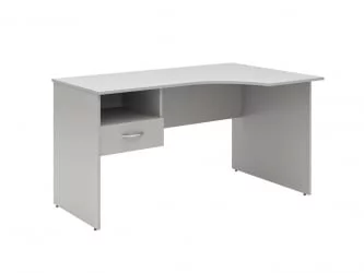 Стол письменный правый СЕТ140-1 Р c подвесной тумбой Белый / SET140-1 R c