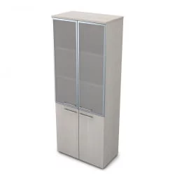 Шкаф высокий со стеклом ГЛОСС ЛИНЕ 9НШ.005.19 Иворй / GLOSS LINE Ivory