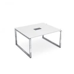 Стол системы БЭНЧ, переговорный, начальный ГЛОСС ЛИНЕ НСПН-О.926 Белый Премиум / GLOSS LINE