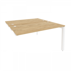 Стол-приставка двойной на П-образном м/к к опорным элем. ОНИКС О.МП-Д.СПР-3.7 Тиквуд Светлый/Белый / ONIX O.MP-D.SPR-3.7