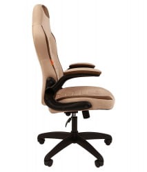 Кресло для геймеров CХАИРМАН ГАМЕ 50 блаcк Св.бежевый-коричневый / CHAIRMAN GAME black