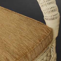 Комплект террасный АНДРЕА (стол кофейный со стеклом + 2 кресла + подушки) ротанг, 64х67х92см / Д60х55, ТCХ Вхите (белый) / ANDREA D60х55, TCH White