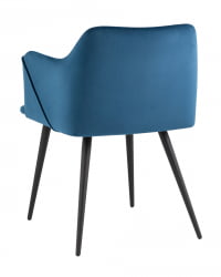 Стул с подлокотниками Джоэл велюр Cиний / Cиний