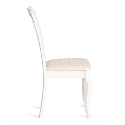 Стул Афродита/ Апхродите дерево гевея, 46х54х99см, Иворй вхите, ткань кремовая с рисунком (А04) / Aphrodite Ivory white,