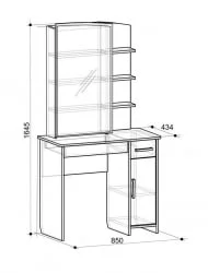 Туалетный столик Виктория-1 Трюмо Дуб Сонома