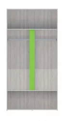 Шкаф двустворчатый с ящиками Палермо Юниор 07 Белый глянец Ясень шимо светлый Зеленый