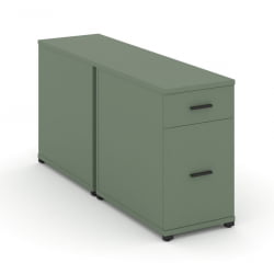 Тумба двухсторонняя опорная приставная с ящиком и распашным фасадом CОНCЕПТ CН.ДТГО-005 Б/В Кобо Черный / CONCEPT CN.DTGO-005 B/W