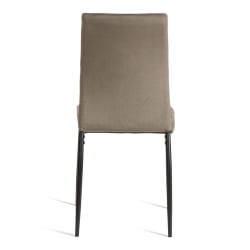 Металлический стул CАПРИ (мод. БC565-ДC) металл, флок, 43 х 53 х 92 см, Дэрк греи (темно-серый) ХЛР24 / черный / CAPRI (mod. BC565-DC) Dark grey HLR24