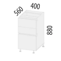 Напольный шкаф (3 ящика с доводчиком Титусофт) Дакота 60 / Titusoft)