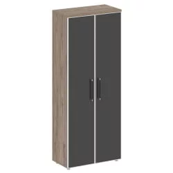 Шкаф высокий широкий со стеклянными дверцами СХИФТ СК.СТ-1.10Р блаcк Тиквуд Темный/Антрацит / SHIFT SK.ST-1.10R black