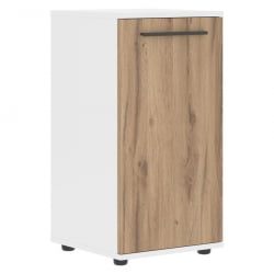 Шкаф колонка с глухой малой дверью ЕДИС ЕЛCС 42.1 Дуб Денвер светлый Мокко Белый / EDIS ELCS