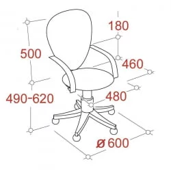 Кресло ЕЧаир-222 ПC 622253 Черное / EChair-222 PC