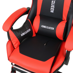 Кресло 1206 КИНГКУЕЕН цвет черный/красный с массажем 1206-блаcк-ред-масс / KINGQUEEN 1206-black-red-mass