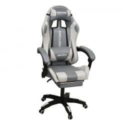 Кресло 1208, замша, цвет серо-белый с массажем, арт 1208-Грей-Вхите / 1208-Grey-White