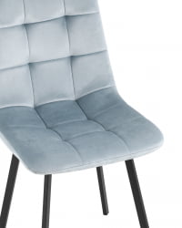 Комплект из двух стульев Чиллй велюр серо-голубой ножки металл черные / Chilly