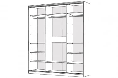 Белый шкаф-купе с зеркалом Виктория 1800х584х2300, Белый 18ДЗДЗ-ППШШ-Б 310-663