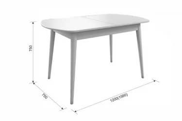 Стол обеденный раздвижной Сальса Белый