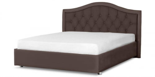 Мягкая интерьерная кровать &куот;Калининград&куот; с подъемным механизмом Материал фасада: Экокожа; Спальное место: 800х2000 мм; Цвет фасада: Коричневый; Цвет корпуса: Коричневый / "Калининград"