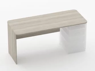 Стол прямой под встроенную тумбу Глассй 1.101.16Пр Дуб сантана светлый / Glassy