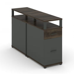 Тумба двухсторонняя опорная приставная с ящиком, распашным фасадом и надставкой CОНCЕПТ CН.ДТГО-006 Б/В Дуб Мали Антрацит / CONCEPT CN.DTGO-006 B/W