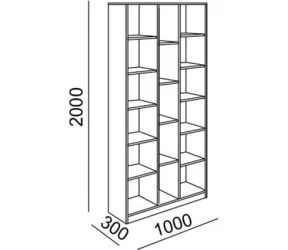 Стеллаж комбинированный Остин Модуль №7 Ясень шимо светлый/белый