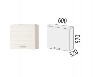 Шкаф кухонный над вытяжкой Графит 74.14 Сосна Астрид /Ваниль