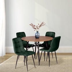 Стул CХИЛЛЙ (мод. ДЖСC-220) Велюр/металл , 44,5х52,5х88 см, дэрк греен (темно-зеленый) ХЛР57 / черный / CHILLY (mod. JSC-220) dark green HLR57