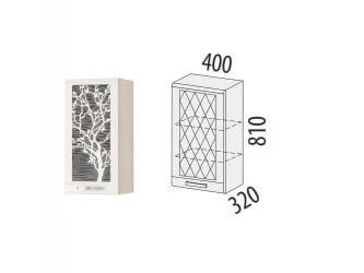 Шкаф кухонный с решеткой (лев/прав) Графит 74.23.1 Сосна Астрид-Ваниль