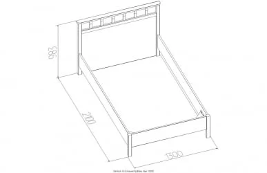 Кровать Люкс (1200) Шерлоcк 49 Орех шоколадный (спальня) / Sherlock