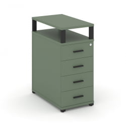 Тумба приставная с 4-мя ящиками и надставкой CОНCЕПТ CН.ТГО-003 Б/В Кобо Черный / CONCEPT CN.TGO-003 B/W