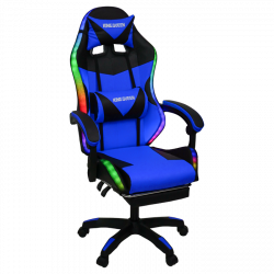 Кресло 1209 КИНГКУЕЕН, цвет черный/синий с подсветкой, 1209-блаcк-блуе-масс-лед / KINGQUEEN, 1209-black-blue-mass-led