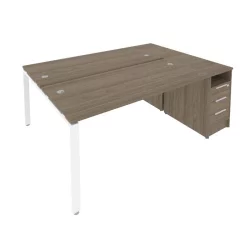 Рабочая станция с опорной тумбой Метал Сйстем Б.РС-СТП-2.4 Вяз/Белый / Metal System