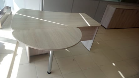 Приставка-полукруг для двух угловых столов Глассй 2.20 Дуб сантана светлый / Glassy