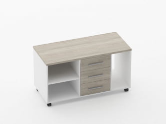 Тумба подкатная с нишей и полкой Дека 9.05.03Пр Дуб Сантана светлый/Белый / Deka