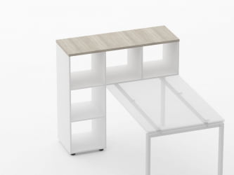 Стеллаж к столу Дека 9.08.12 Дуб Сантана светлый/Белый / Deka