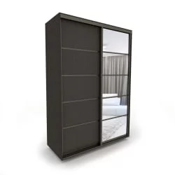 Черный шкаф-купе Акцент-Квадро Д 1400х600  Венге/Бронза