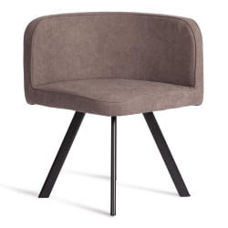 Комплект (стол, 4 стула) КУАДРОН (мод. ПТ14) Стол: МДФ/металл, стул: металл/шенилл, 100х100х73 см, 69х56х71 см, Моча (мокко) ЛЙ1701-27/черный / QUADRON (mod. PT14) Mocha LY1701-27/черный