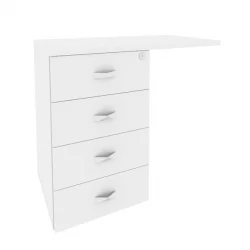 Тумба приставная (универсальная л/пр) ОНИКС О.ТПУ-4 Белый Бриллиант / ONIX O.TPU-4